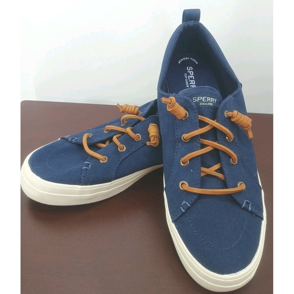 Sperry TopSider Crest Vibe Canvas Barrel Laces Memory Foam Slip-on Sneaker Sz 10
